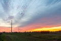 Flemish landscape at sunset Royalty Free Stock Photo