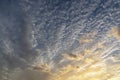 The setting sun illuminates the cloud streets beautifully from below