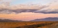 Setting sun through the Lindis pass, New Zealand Royalty Free Stock Photo