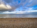 Low level shadows on Deal Beach, Kent, UK Royalty Free Stock Photo