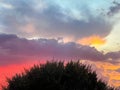 Fiery Sunset over the desert background