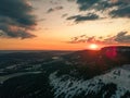 Setting sun over the mountains. Crimea