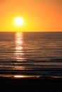 Setting Sun over Ocean. Largs Bay, Australia Royalty Free Stock Photo