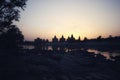 Setting sun and reflections in the water make orchha a beautiful sight