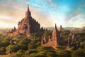 Sunset over Sulamani Temple in Bagan in Myanmar Royalty Free Stock Photo