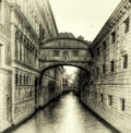 Sunset over the Bridge of Sighs b&w Royalty Free Stock Photo