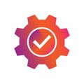Setting task checkmark button vector icon