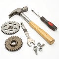 Setting tools gear on white background