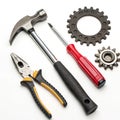 Setting tools gear on white background