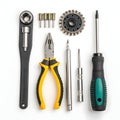 Setting tools gear isolated on white