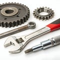 Setting tools gear isolated on white