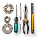 Setting tools gear isolated on white