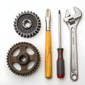 Setting tools gear isolated on white