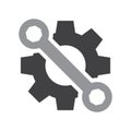 Setting tools icon. Black and gray objects. Vector