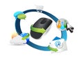 Setting tools and Wireless computer mouse