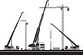Setting up a crane on construction site Royalty Free Stock Photo