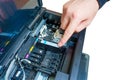 Setting up an Inkjet Printer: Ink Cartridge Installation Royalty Free Stock Photo