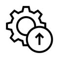 Setting upload vector line icon Royalty Free Stock Photo