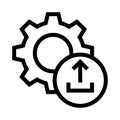 Setting upload vector line icon Royalty Free Stock Photo