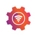 Setting wifi connection button vector icon