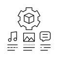 settings of audio, image and test ugc line icon vector illustration Royalty Free Stock Photo