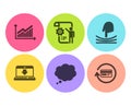 Settings blueprint, Graph and Internet downloading icons set. Vector