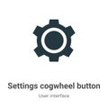 Settings cogwheel button vector icon on white background. Flat vector settings cogwheel button icon symbol sign from modern user Royalty Free Stock Photo