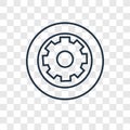 Settings concept vector linear icon isolated on transparent back Royalty Free Stock Photo