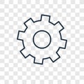 Settings concept vector linear icon isolated on transparent back Royalty Free Stock Photo