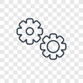 Settings concept vector linear icon isolated on transparent back Royalty Free Stock Photo