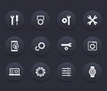 Settings, configuration, development, icons set