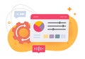 Settings dashboard admin cms icon vector modern, analytics control panel backend cartoon flat illustration design, drawn Royalty Free Stock Photo
