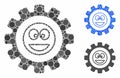 Settings gear smile Composition Icon of Round Dots