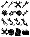 Settings gear tools icons