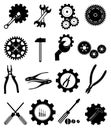 Settings gear tools icons set Royalty Free Stock Photo