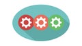 Settings Gears Configuration Flat Design UI UX Icon, vector design Generative AI Royalty Free Stock Photo