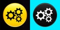 Settings gears icon flat exclusive button set Royalty Free Stock Photo