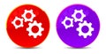 Settings gears icon glossy round buttons illustration Royalty Free Stock Photo