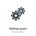 Settings gears vector icon on white background. Flat vector settings gears icon symbol sign from modern tools and utensils Royalty Free Stock Photo