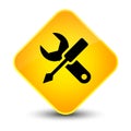 Settings icon elegant yellow diamond button Royalty Free Stock Photo