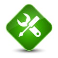 Settings icon elegant green diamond button Royalty Free Stock Photo