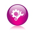 Settings icon web button pink Royalty Free Stock Photo