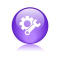 Settings icon web button violet Royalty Free Stock Photo