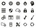 Settings Icons Black & White Set Big Royalty Free Stock Photo