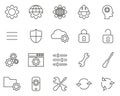 Settings Icons Black & White Thin Line Set Big Royalty Free Stock Photo