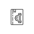 Settings instruction book line icon