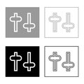 Settings knob Setting Switches regulators icon outline set black grey color vector illustration flat style image Royalty Free Stock Photo