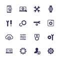 Settings, options, configuration icons set