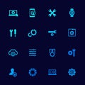 Settings, options icons set with gears, vector