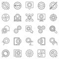 Settings outline icons set. Vector Cog Wheel and Gear signs Royalty Free Stock Photo